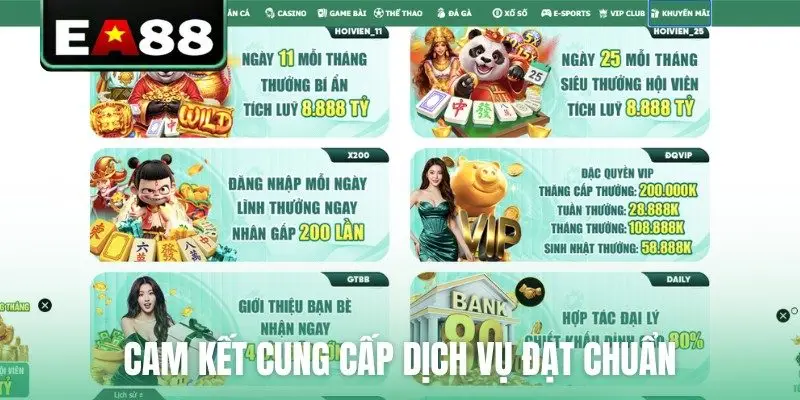 Cam kết cung cấp dịch vụ đạt chuẩn