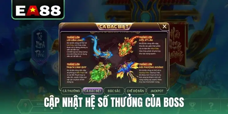 Cập nhật hệ số thưởng của boss